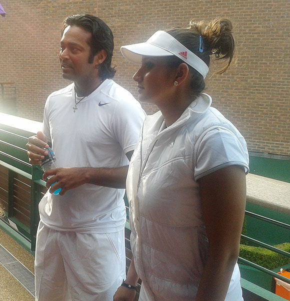Leander Paes and Sania Mirza speak to the media after their first round win
