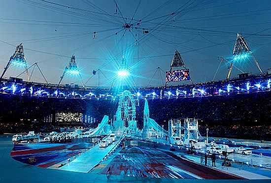 A general view of the stadium during the Closing Ceremony on Day 16