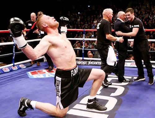 Andrew Flintoff celebrates after victory