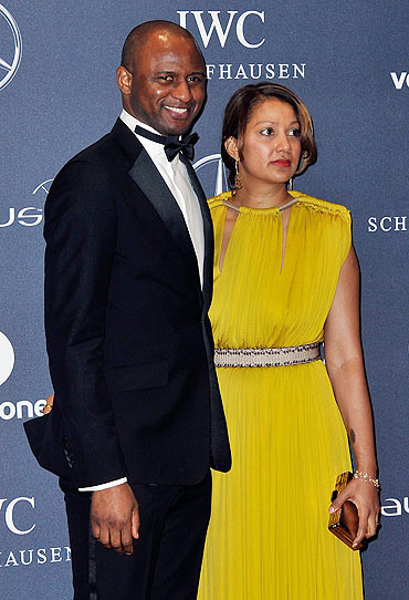 Footballer Patrick Vieira and wife Cheryl attend the 2012 Laureus World Sports Awards