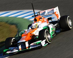 Paul di Resta drives the new Force India car