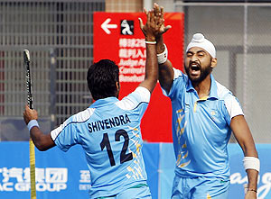 Sandeep Singh celebrates