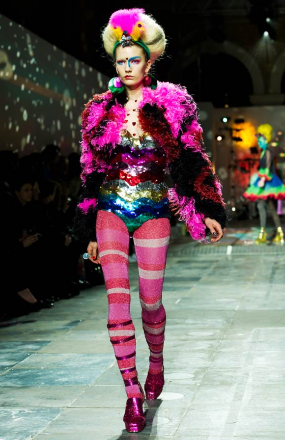 A model walks the runway during the Meadham Kirchhoff show at the London Fashion Week