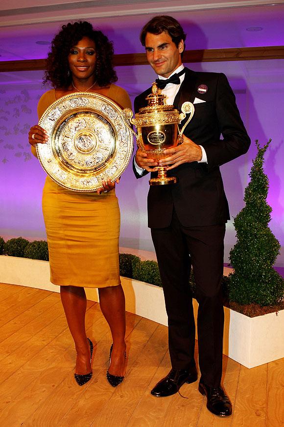 Wimbledon Singles Champions Serena Williams and Roger Federer attend the Wimbledon Championships Winners Ball on Sunday