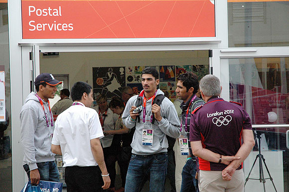 India's rowing team members are seen unwinding at the Games Village