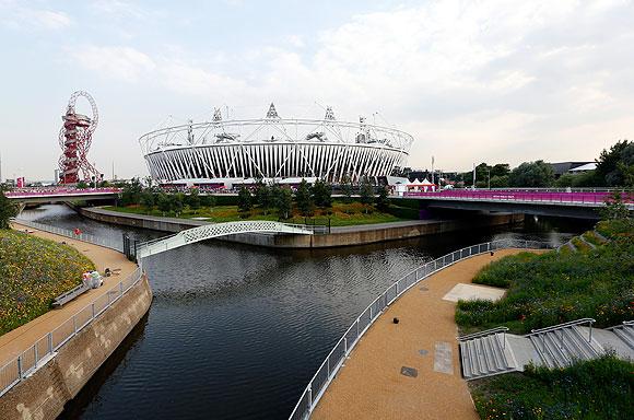 The Olympic Stadium and Mittal Orbit Tower at the Olympic Park