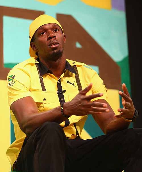 Usain Bolt during the Team Jamaica Press Conference at U Block Event Space