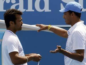 Leander Paes with Mahesh Bhupathi