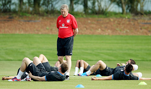 England manager Roy Hodgson during a training session