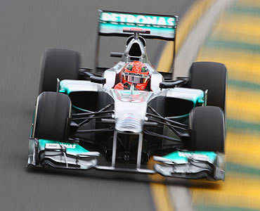 Michael Schumacher in action during the practice session