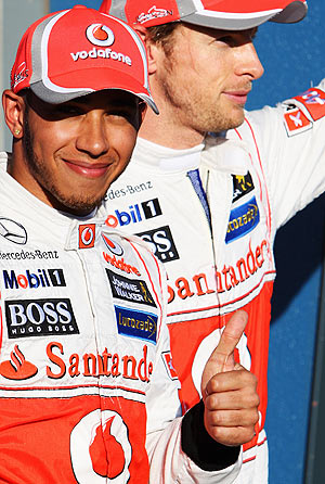 Lewis Hamilton after finishing on pole during Australian GP qualifying