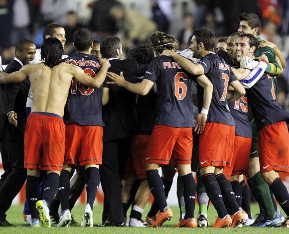 Atletico Madrid players celebrate