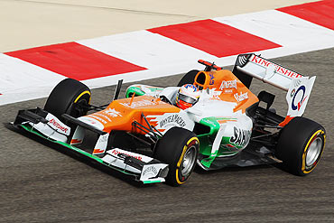 Paul di Resta of Force India drives during the Bahrain Formula One Grand Prix