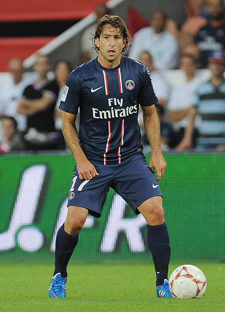 Maxwell of Paris Saint-Germain FC in action