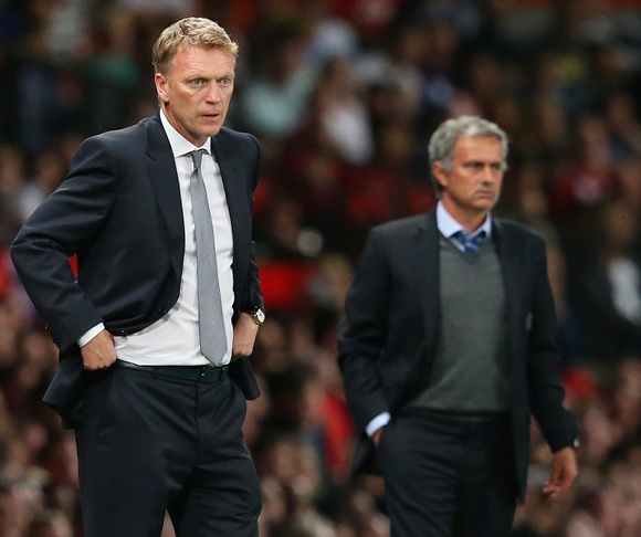 Manchester United Manager David Moyes and Chelsea Manager Jose Mourinho
