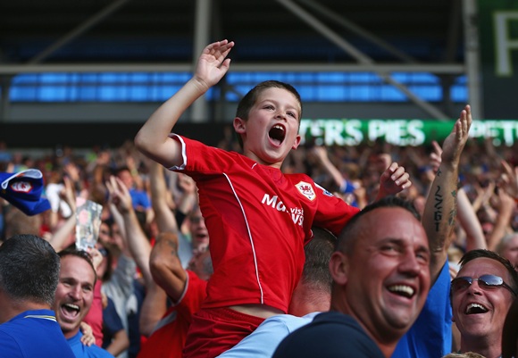A young supporter of Cardiff City