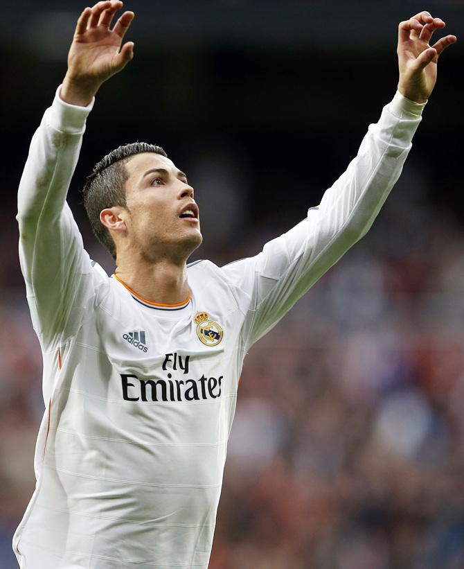 Real Madrid's Cristiano Ronaldo celebrates