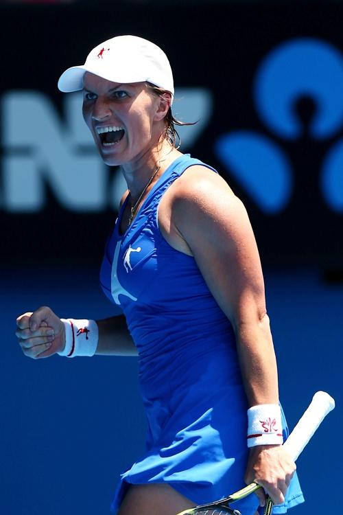 Svetlana Kuznetsova of Russia celebrates