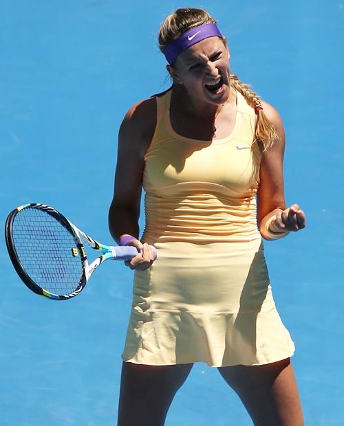 Victoria Azarenka of Belarus celebrates