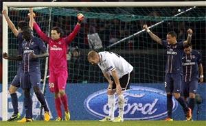 Paris St Germain players celebrate victory