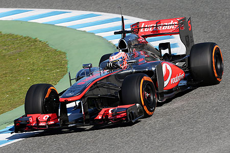 Jenson Button of McLaren drives