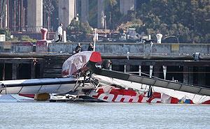 Andrew Simpson's boat capsizes