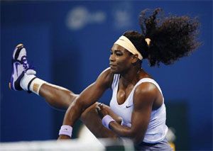 Serena Williams in action during the China Open final