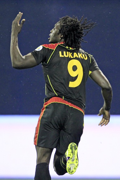 Belgium's Romelu Lukaku celebrates