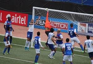 Action in the I-League match between Bengaluru FC and Dempo