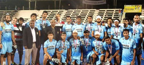 The Indian Hockey team after the Asia Cup hockey final on Sunday