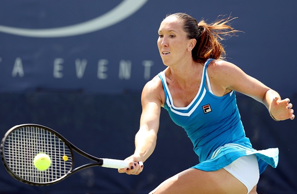 Jelena Jankovic of Serbia plays a forehand