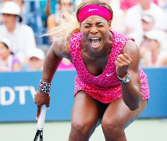 Serena Williams of the United States reacts