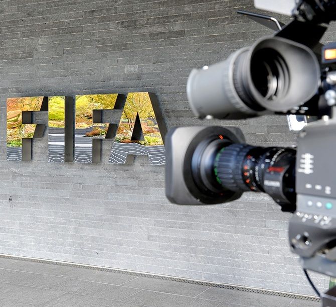 A camera is seen by the FIFA