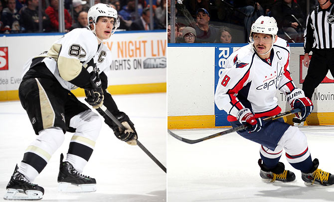 Sidney Crosby (left) and Alexander Ovechkin