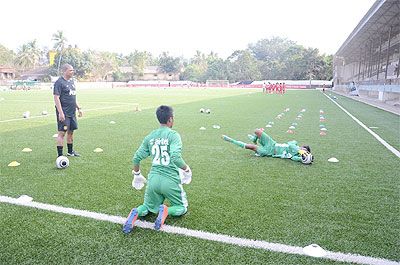 Players go through the grind at the Rising Stars talent hunt conducted by Manchester United in Mapusa on Thursday
