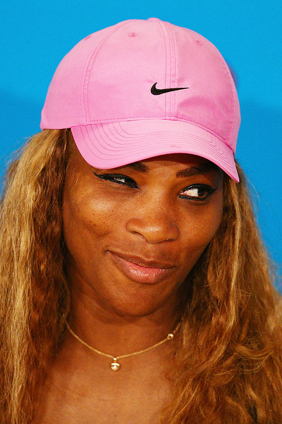 Serena Williams of the United States talks to the media after losing her fourth round match against Ana Ivanovic of Serbia