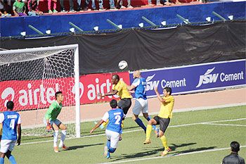 Action from an I-League match between Bengaluru FC and East Bengal