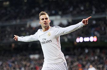 Jese Rodriguez of Real Madrid celebrates after scoring against Espanyol in their Copa Del Rey 2nd leg quarter-final at Estadio Santiago Bernabeu on Tuesday