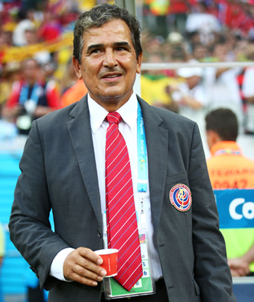 Head coach Jorge Luis Pinto of Costa Rica looks on