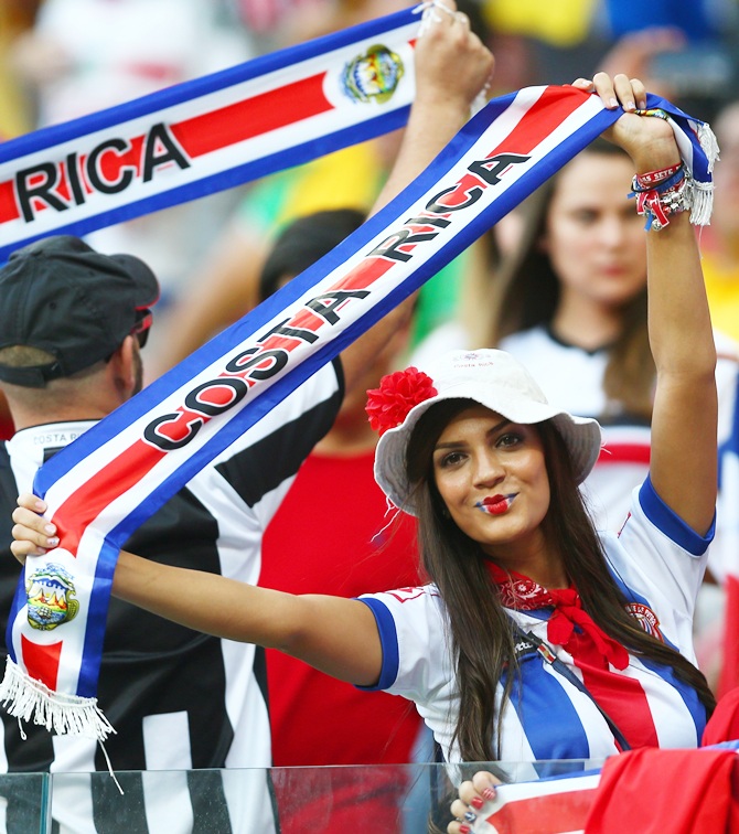 A Costa Rica fan enjoys the atmosphere