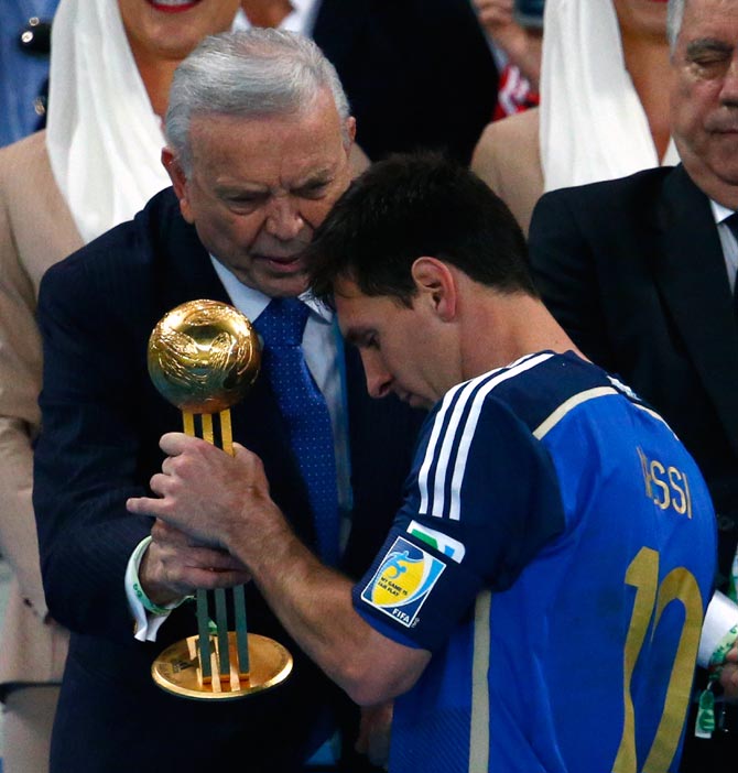 Messi wins Golden Ball; Rodriguez Golden Boot Rediff Sports