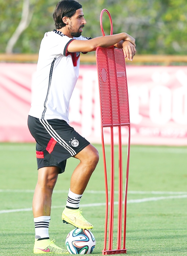 Sami Khedira of Germany looks on during the German national team training