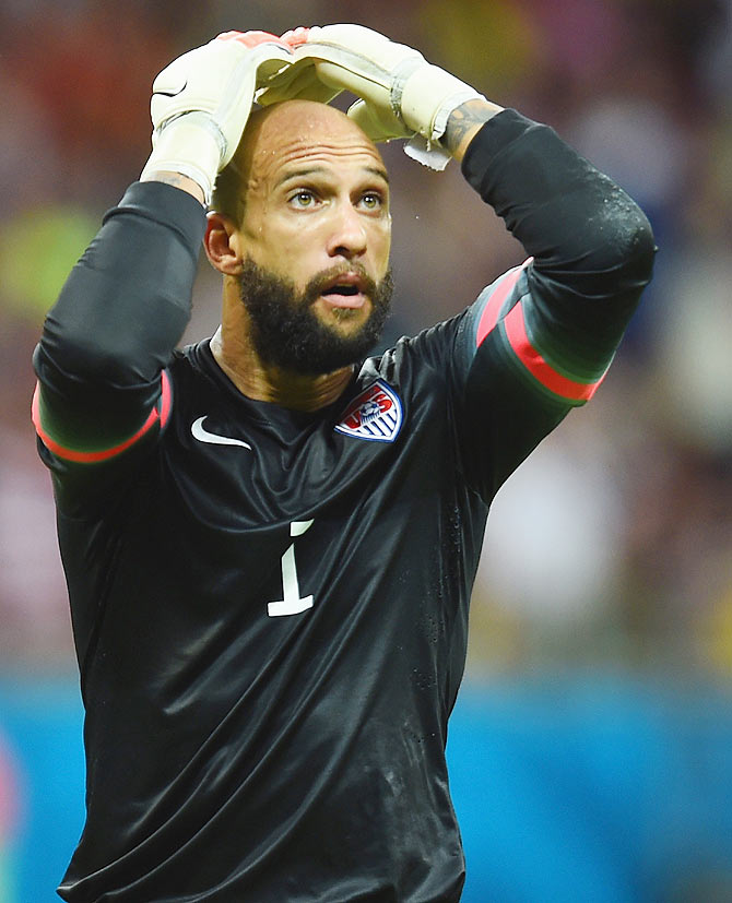 United States goalkeeper Tim Howard who sizzled during the World Cup