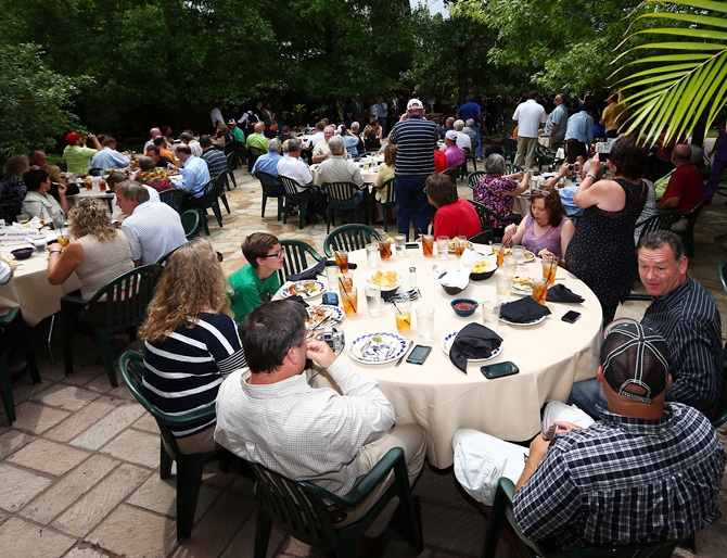 Guests participate in a lunch event