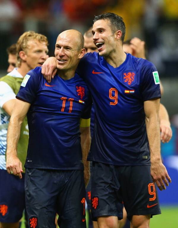 Arjen Robben (left) and Robin van Persie after the match
