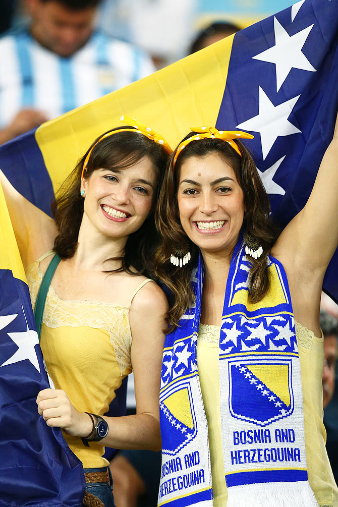 Bosnia and Herzegovina fans in the stands on Sunday