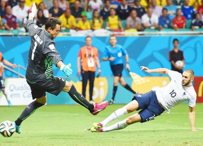 Karim Benzema of France celebrates