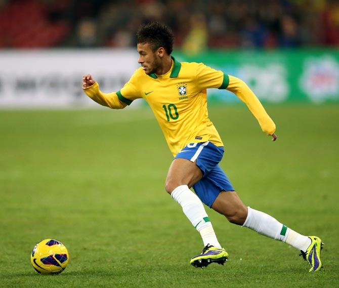 Neymar in action for Brazil