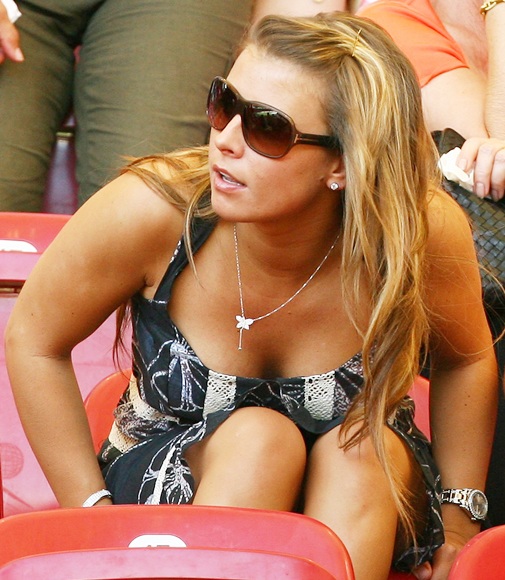 Coleen Rooney during a football match