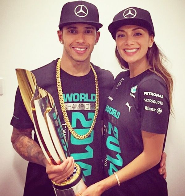 Lewis Hamilton of Great Britain and Mercedes GP with girlfriend Nicole Scherzinger